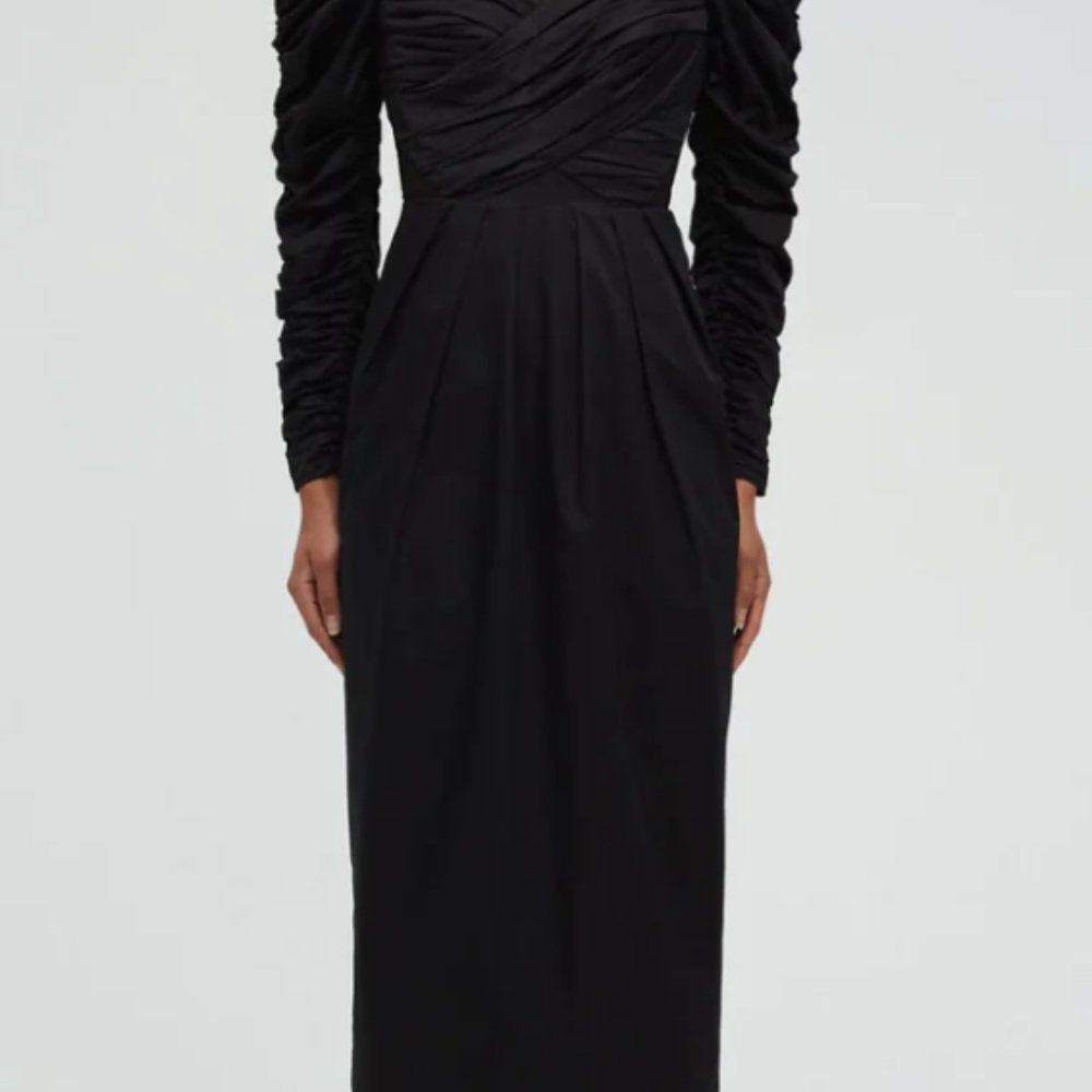 Self Portrait Lace Back Taffeta Midi Dress
